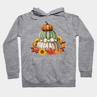 Thanksgiving -Pumpkin Tower,Sunflowers,Autumn Leaves Hoodie